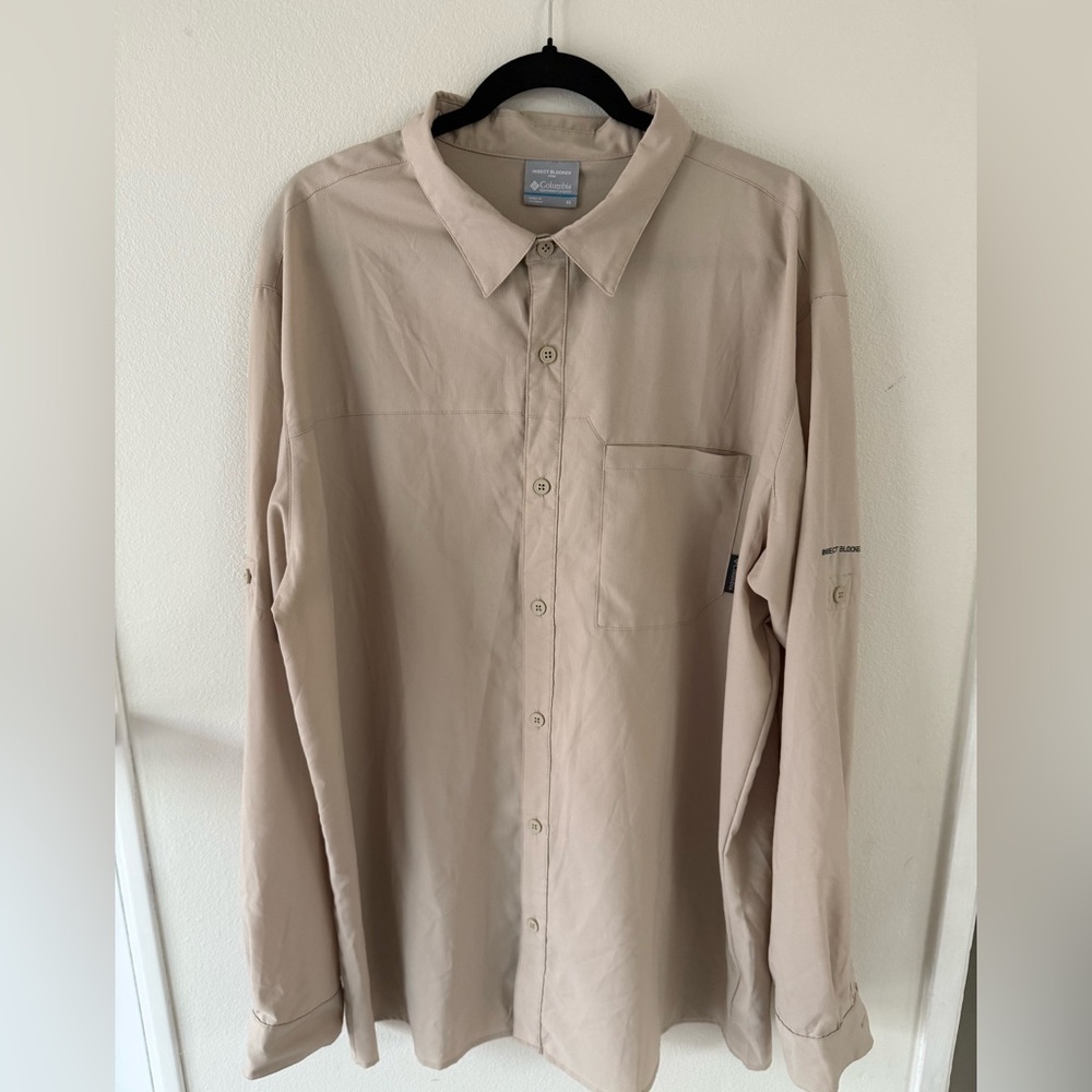 Columbia Men's Casual Button Down Shirt - Beige